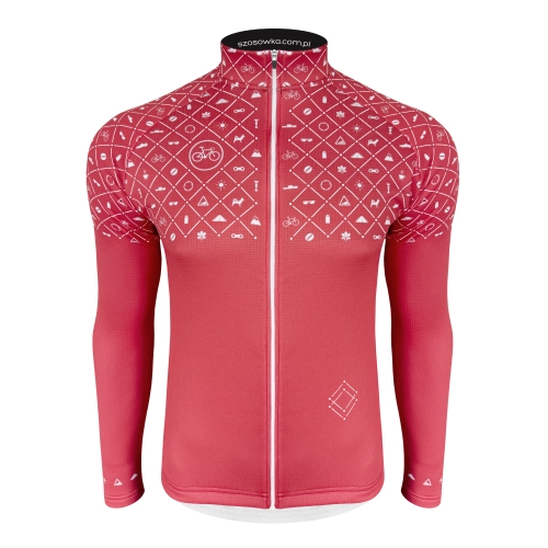 Bluza kolarska, Koralowa, Regular fit