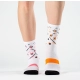Skarpetki kolarskie, Białe, wzorki pomarańczowe